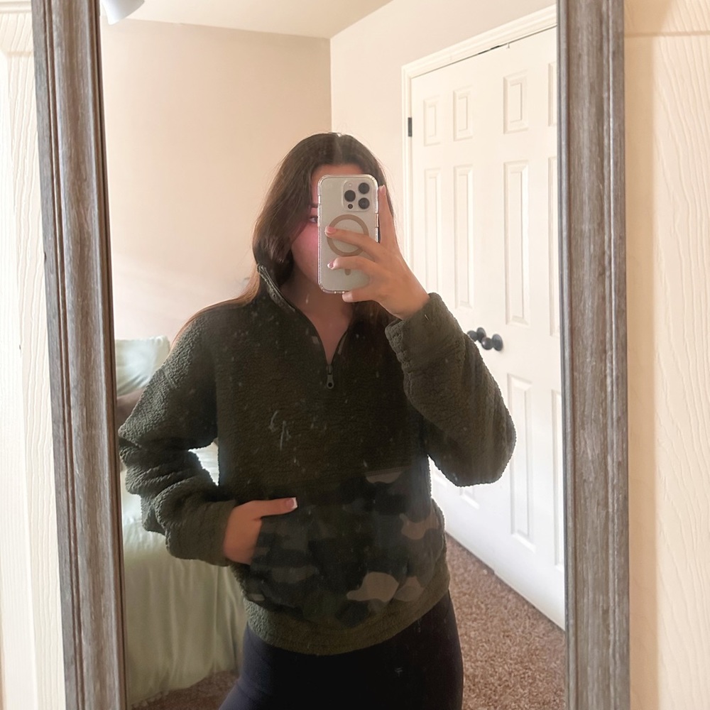aerie fleece quarter zip